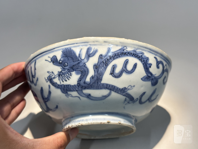 明万历 青花龙凤纹碗 - 图8